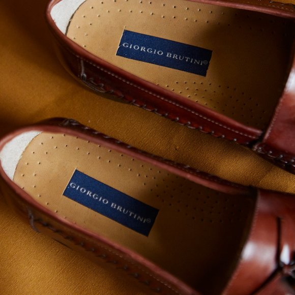 Giorgio Brutini brown leather loafers main image 6